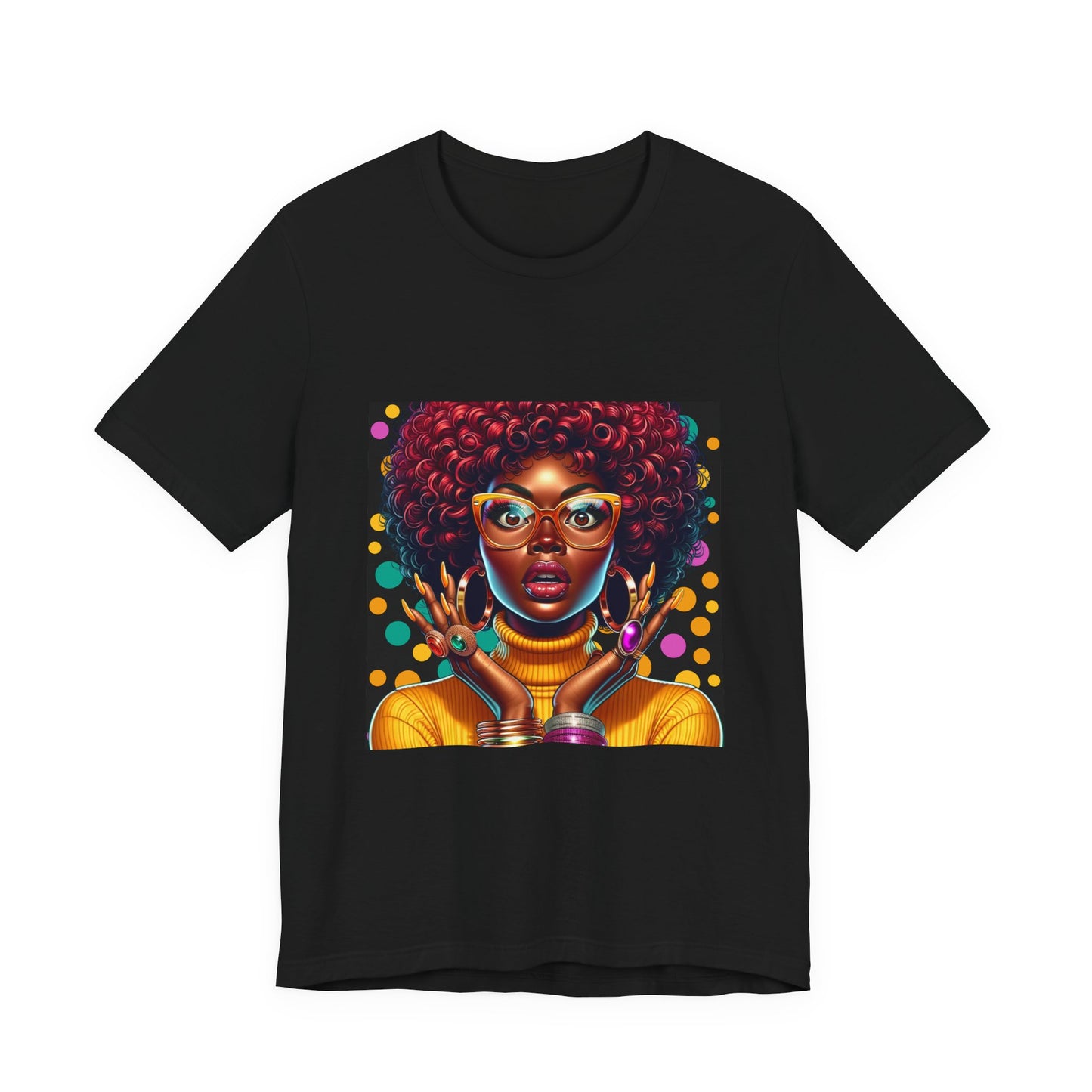 Whimsical Wonder African American Woman Jersey Short Sleeve Tee