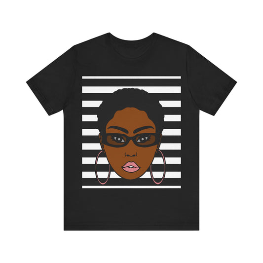 Afro Lady Short Pixie cut Unisex Jersey Short Sleeve Tee