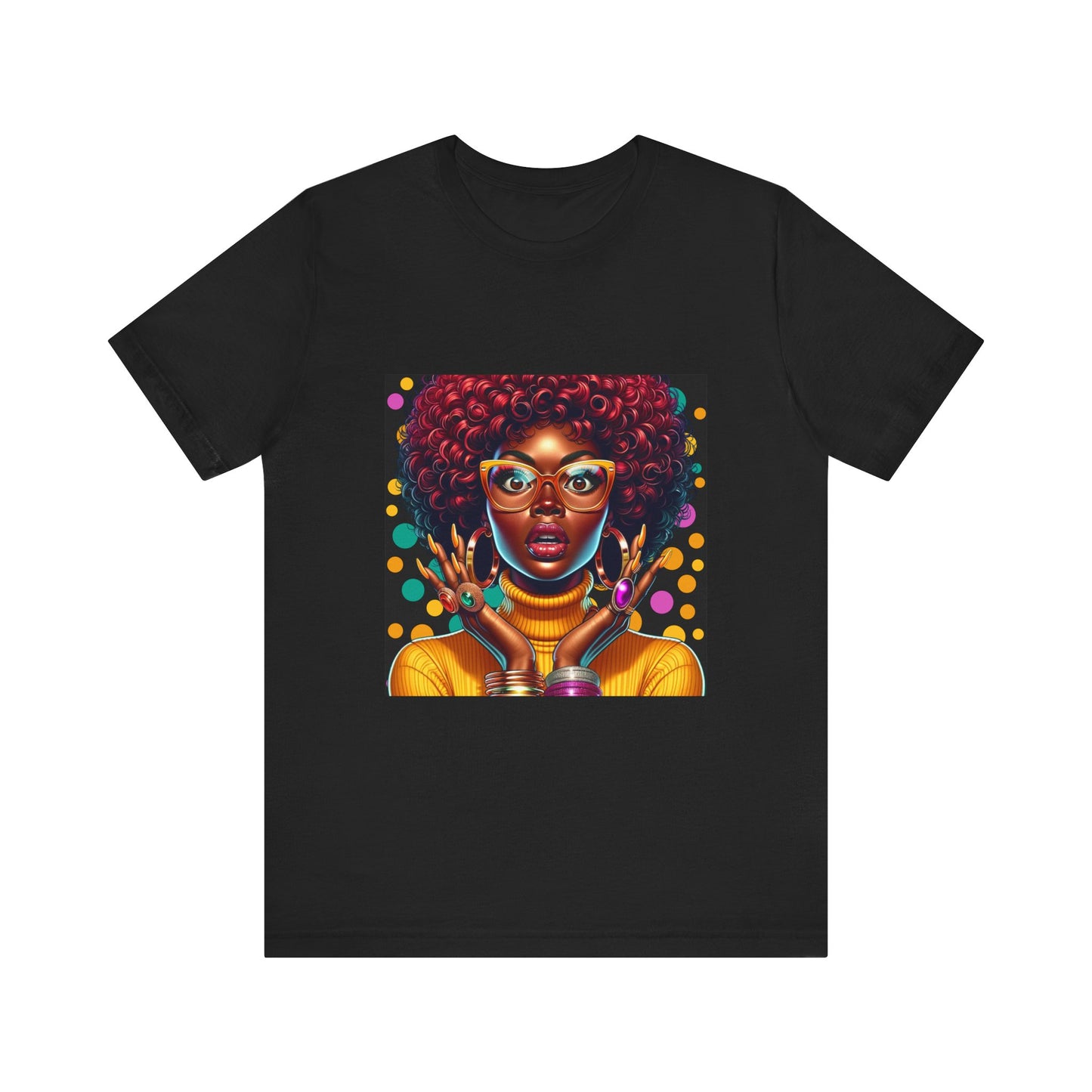 Whimsical Wonder African American Woman Jersey Short Sleeve Tee