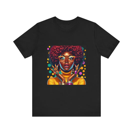 Whimsical Wonder African American Woman Jersey Short Sleeve Tee