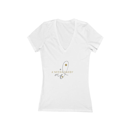 Chic Women's Deep V-Neck Tee - Trendy Graphic Tee for Everyday Wear, Casual Style, Gift for Her, Summer Fashion, Comfortable T-Shirt