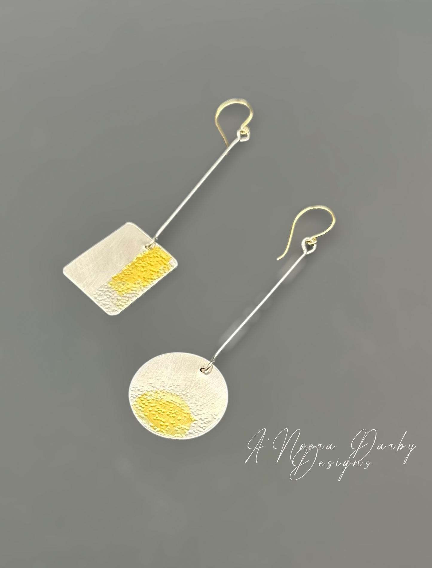 Golden Horizon Geometric Sterling Silver Earrings