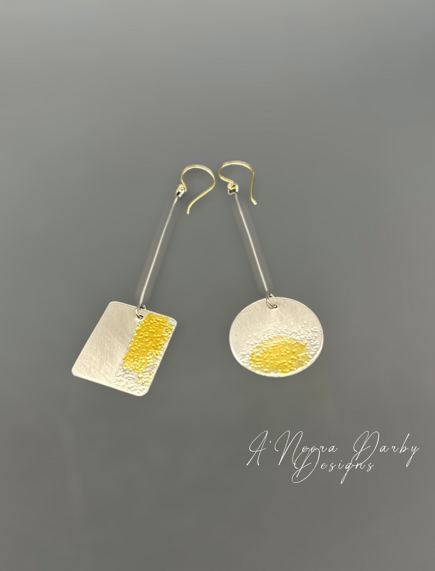 Golden Horizon Geometric Sterling Silver Earrings