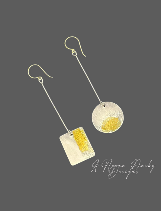 Golden Horizon Geometric Sterling Silver Earrings