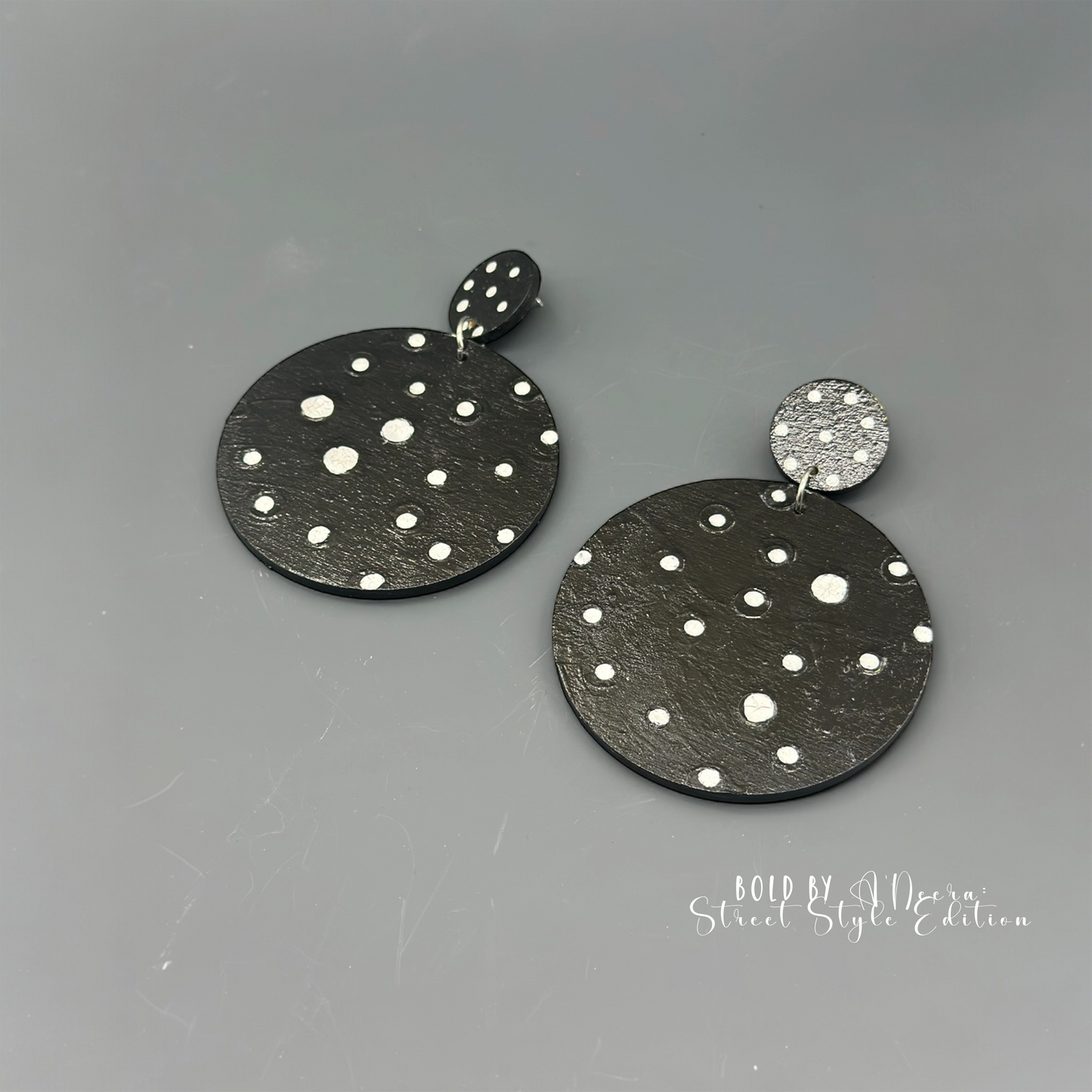 Midnight Polka Dot Earrings