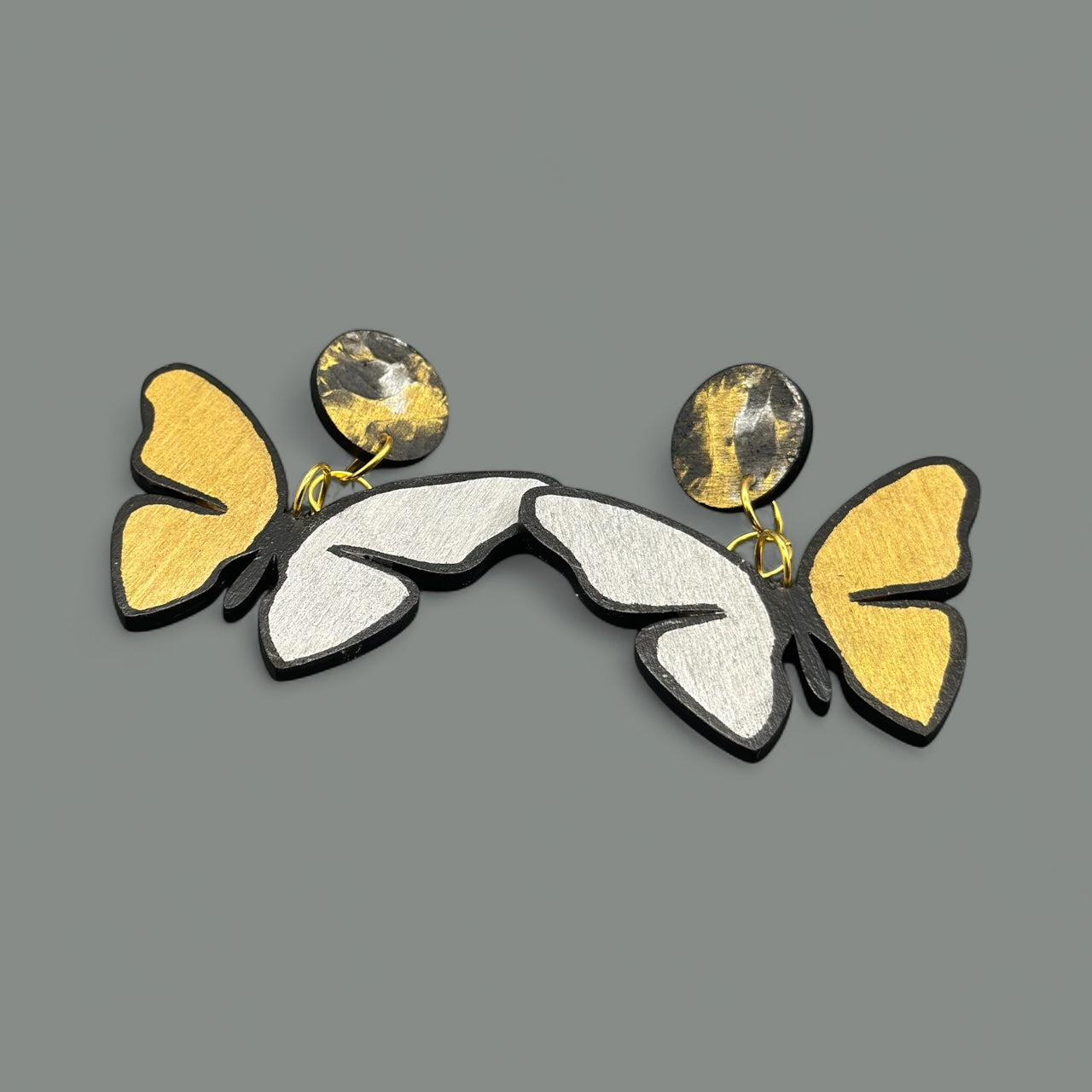 Golden Flight Butterfly Earrings